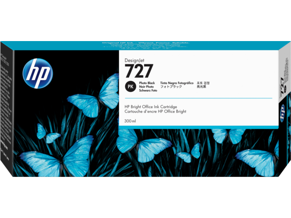 HP 727 300-ml Photo Black DesignJet Ink Cartridge (F9J79A)